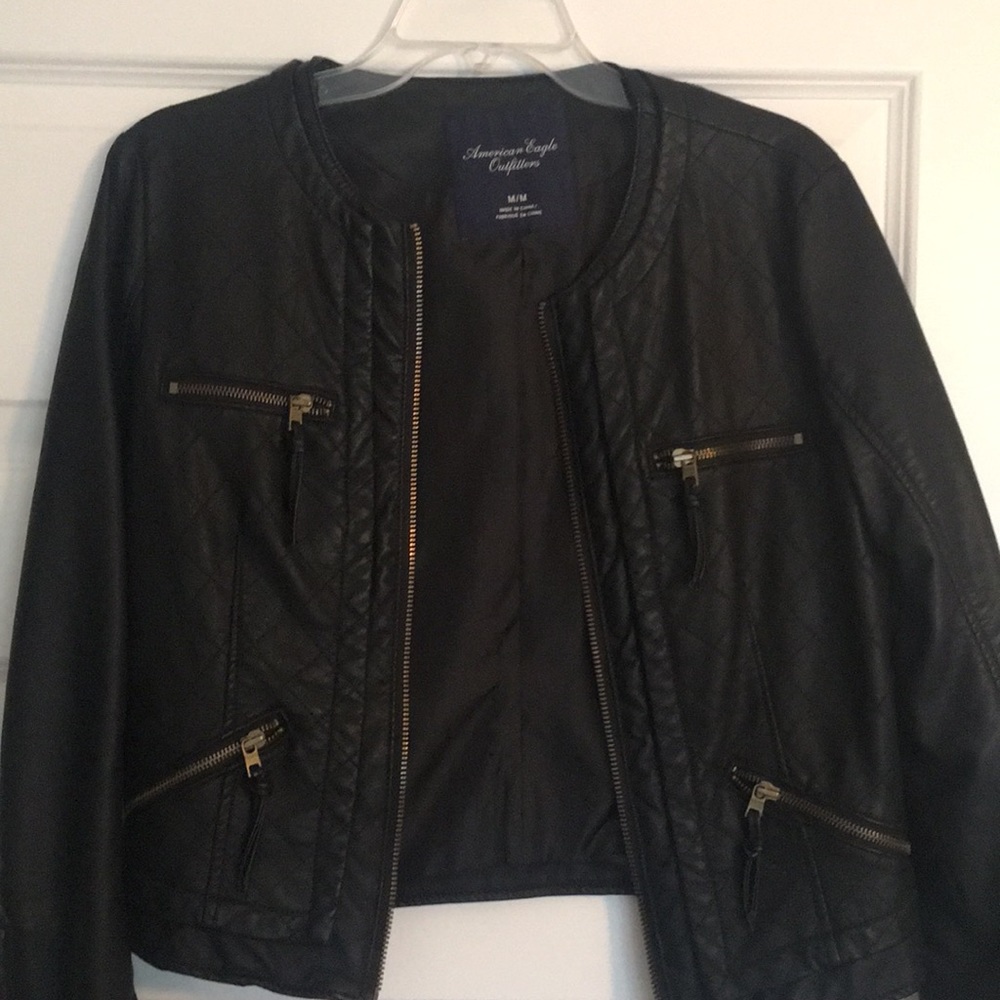 Vegan leather moto jacket